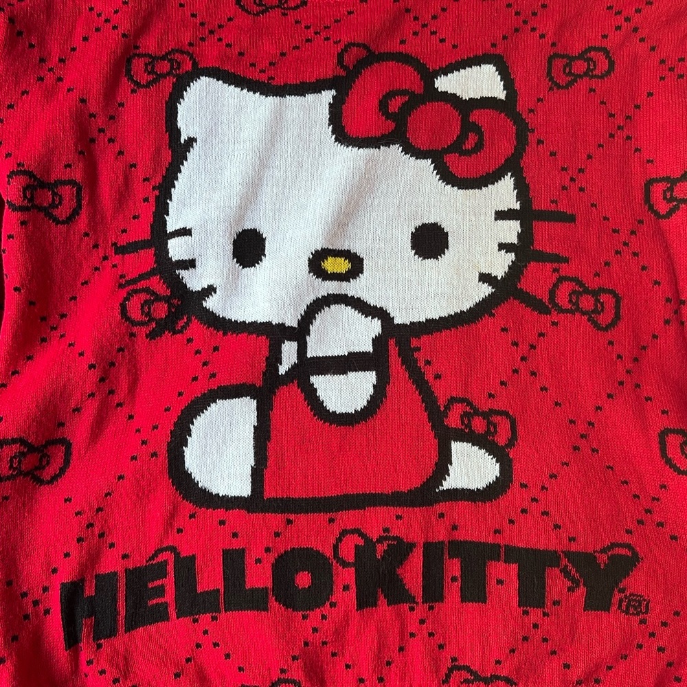 Red, Hello Kitty, knit sweater - Picture 2 of 4